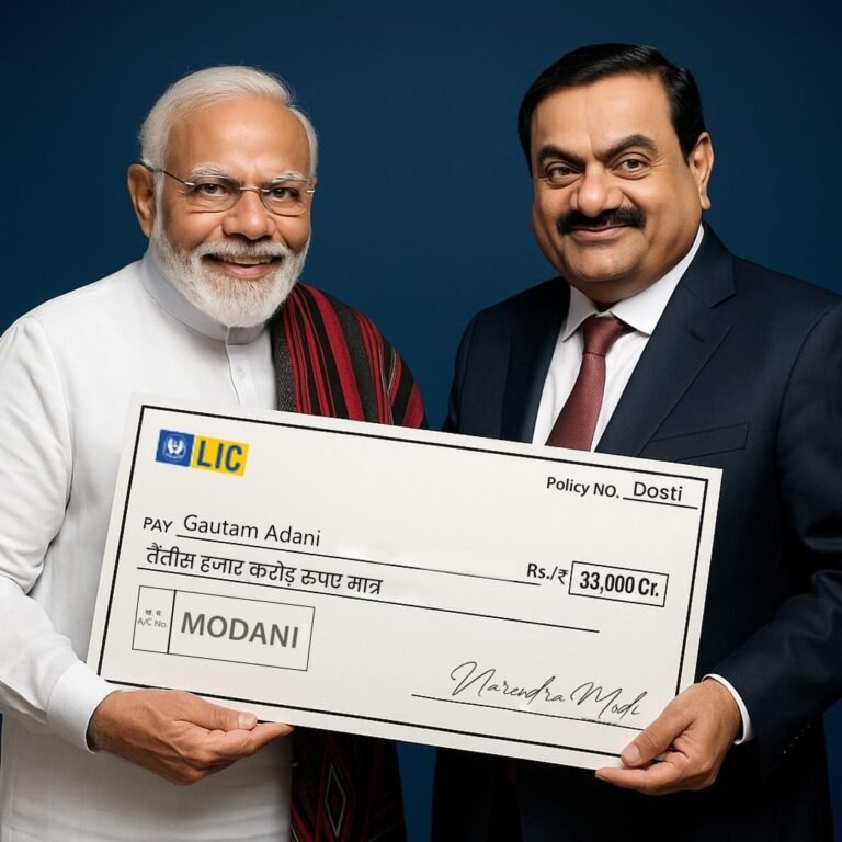 मोदानी मेगास्कैम का विस्फोटक खुलासा: LIC की तिजोरी खाली कर अडानी साम्राज्य को कृत्रिम सहारा