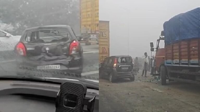 पारा गिरा, कोहरा बढ़ा… एक्सप्रेस-वे पर भीषण हादसा, एक के बाद एक टकराईं 12 गाड़ियां
