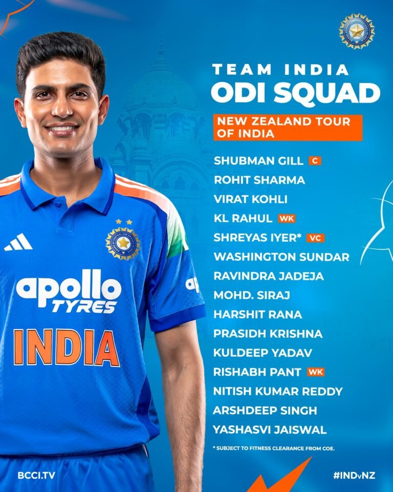 IND vs NZ ODI: सिराज की वापसी, गायकवाड़ और जुरेल बाहर; गिल फिर बने कप्तान