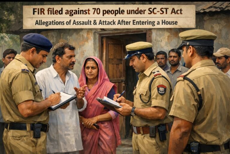 70 लोगों पर एससी-एसटी एक्ट में एफआईआर, मारपीट और घर में घुसकर हमले का आरोप