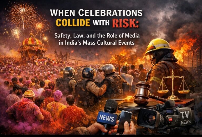 जब उत्सव जोखिम से टकराएँ: भारत के सामूहिक सांस्कृतिक आयोजनों में सुरक्षा, कानून और मीडिया की भूमिका