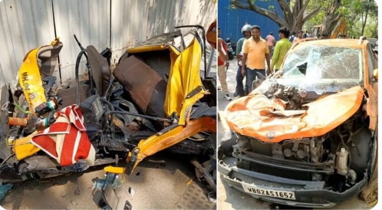 WATCH VIDEO : मुंबई में मेट्रो पिलर का स्लैब गिरा, कार और ऑटो दबे; कई घायल
