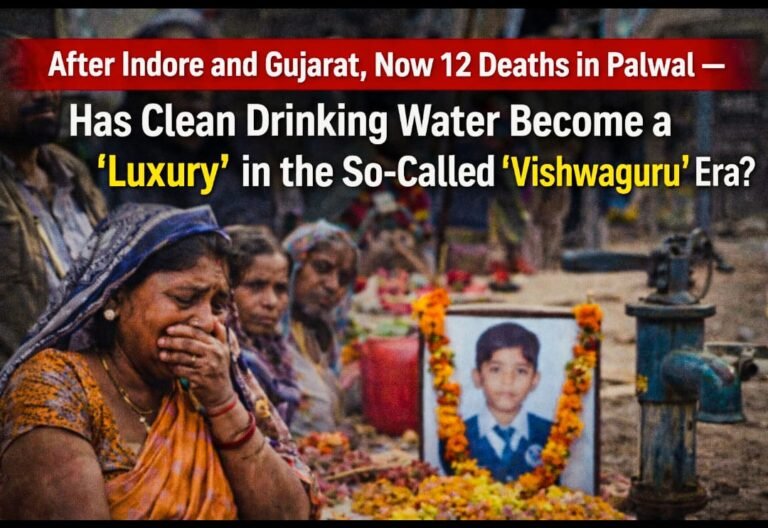 इंदौर और गुजरात के बाद अब पलवल में 12 मौत, क्या साफ पानी भी “विश्वगुरु” के राज में “विलासिता” बन गया है?