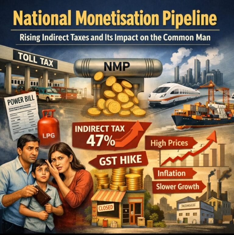 नेशनल मोनेटाइजेशन पाइपलाइन: बढ़ते अप्रत्यक्ष टैक्स और आम आदमी पर असर