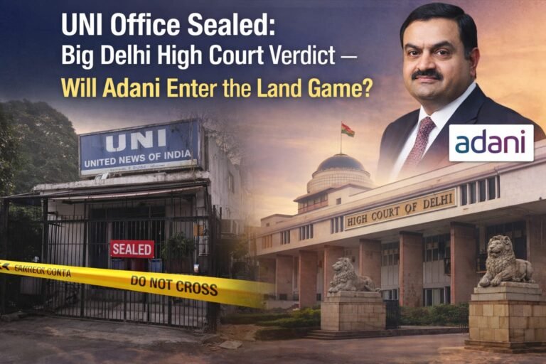 UNI दफ्तर सील: दिल्ली हाईकोर्ट का बड़ा फैसला, क्या जमीन के खेल में अडानी की होगी एंट्री?