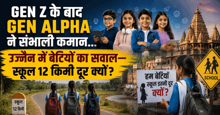 GEN Z के बाद GEN ALPHA ने संभाली कमान… उज्जैन में बेटियों का सवाल—स्कूल 12 किमी दूर क्यों?