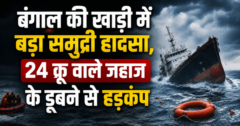 बंगाल की खाड़ी में बड़ा समुद्री हादसा, 24 क्रू वाले जहाज के डूबने से हड़कंप