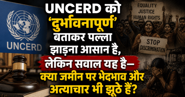 UNCERD को ‘दुर्भावनापूर्ण’ बताकर पल्ला झाड़ना आसान है, लेकिन सवाल यह है—क्या जमीन पर भेदभाव और अत्याचार भी झूठे हैं?
