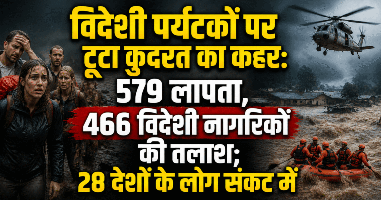 विदेशी पर्यटकों पर टूटा कुदरत का कहर: 579 लापता, 466 विदेशी नागरिकों की तलाश; 28 देशों के लोग संकट में