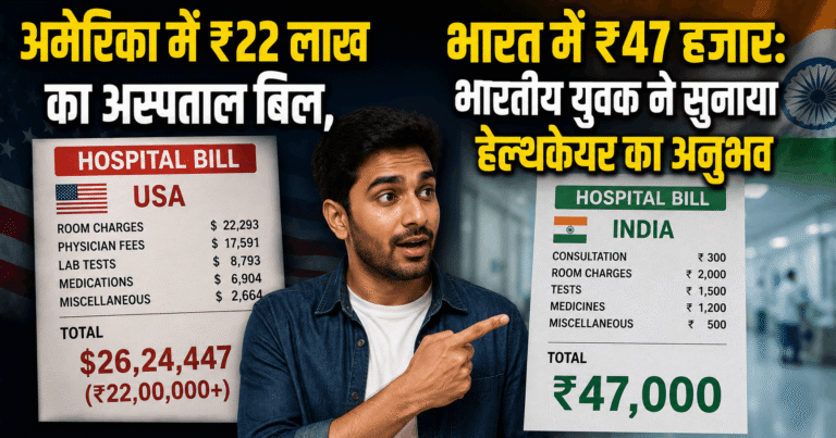 अमेरिका में ₹22 लाख का अस्पताल बिल, भारत में ₹47 हजार: भारतीय युवक ने सुनाया हेल्थकेयर का अनुभव