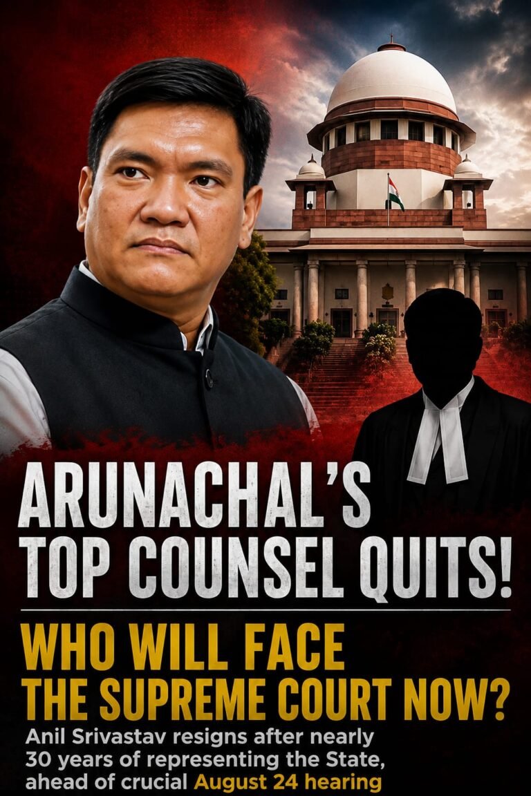 Standing Counsel के इस्तीफे से बड़ा सवाल: सुप्रीम कोर्ट में अब अरुणाचल का पक्ष कौन रखेगा?
