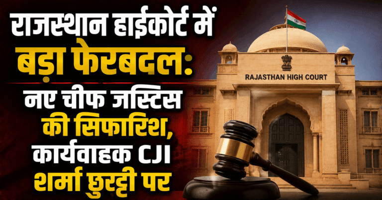 राजस्थान हाईकोर्ट में बड़ा फेरबदल: नए चीफ जस्टिस की सिफारिश, कार्यवाहक CJI शर्मा छुट्टी पर