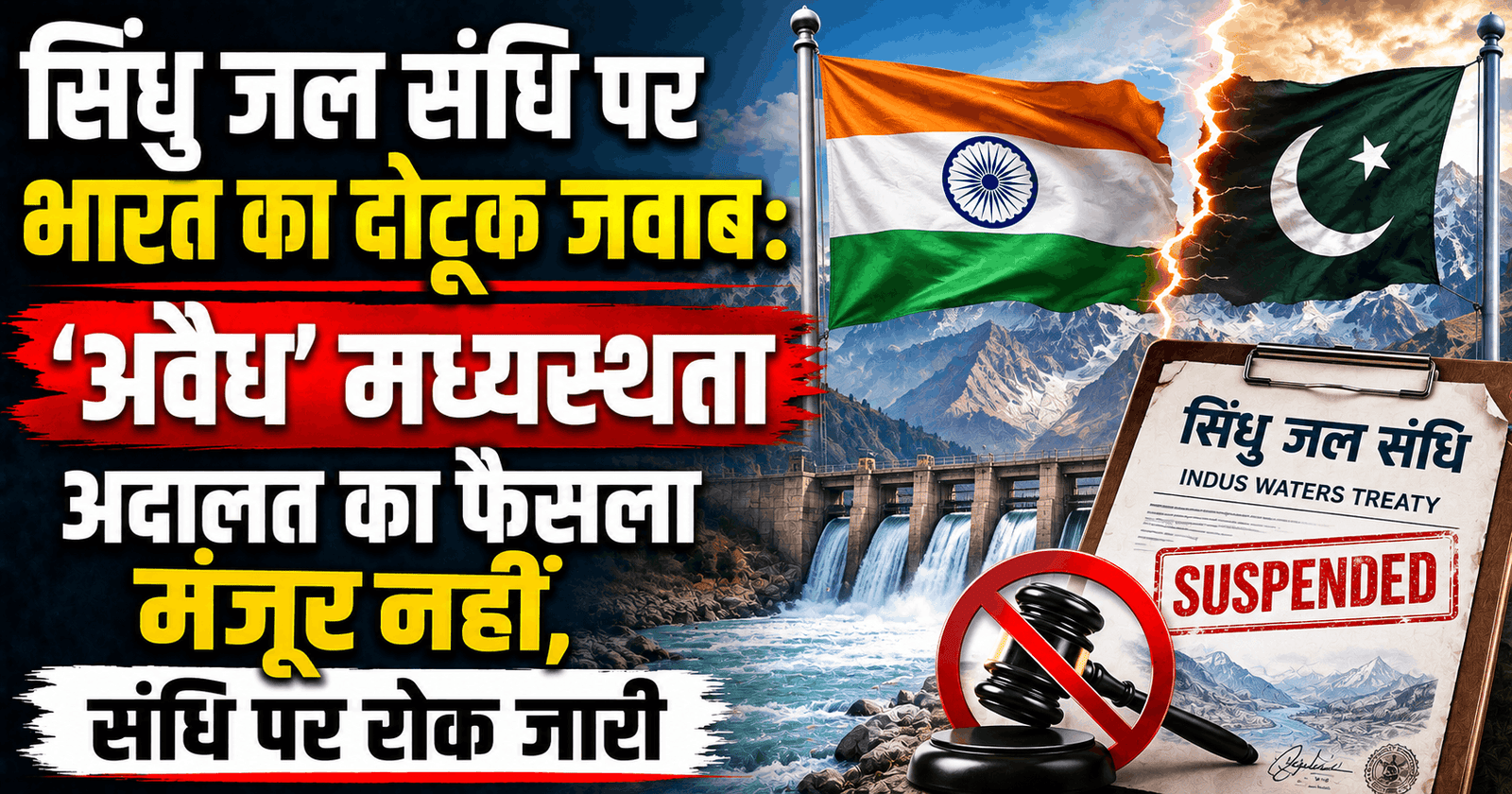 सिंधु जल संधि पर भारत का दोटूक जवाब: ‘अवैध’ मध्यस्थता अदालत का फैसला मंजूर नहीं, संधि पर रोक जारी