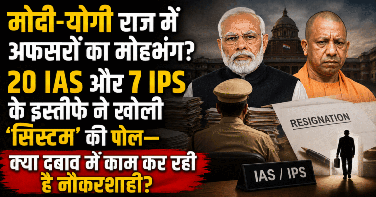मोदी-योगी राज में अफसरों का मोहभंग? 20 IAS और 7 IPS के इस्तीफे ने खोली ‘सिस्टम’ की पोल—क्या दबाव में काम कर रही है नौकरशाही?