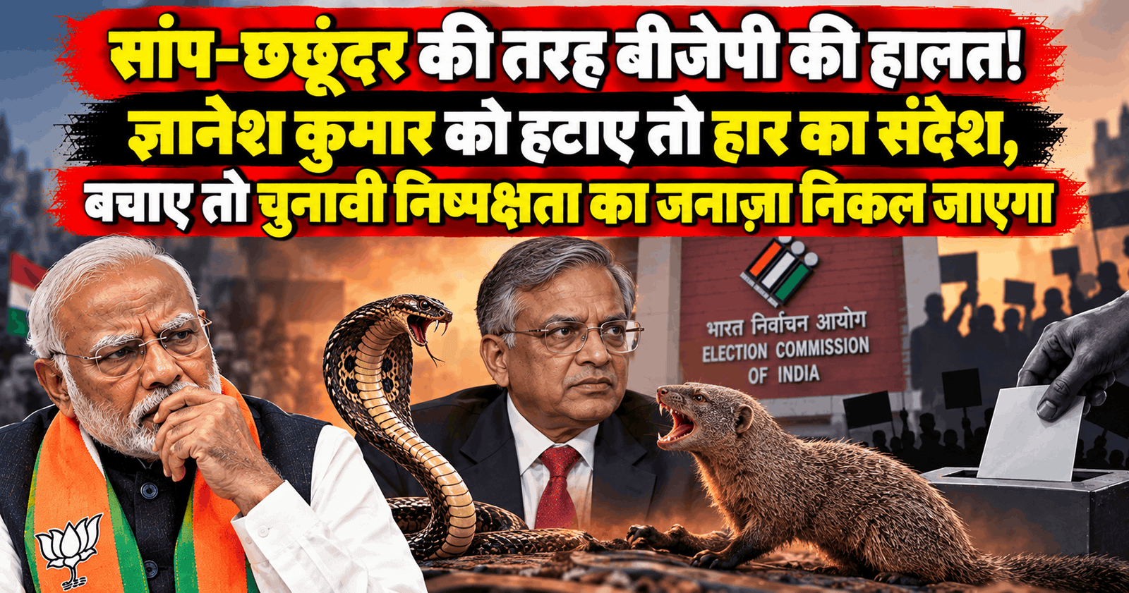 सांप-छछूंदर की तरह बीजेपी की हालत! ज्ञानेश कुमार को हटाए तो हार का संदेश, बचाए तो चुनावी निष्पक्षता का जनाज़ा निकल जाएगा
